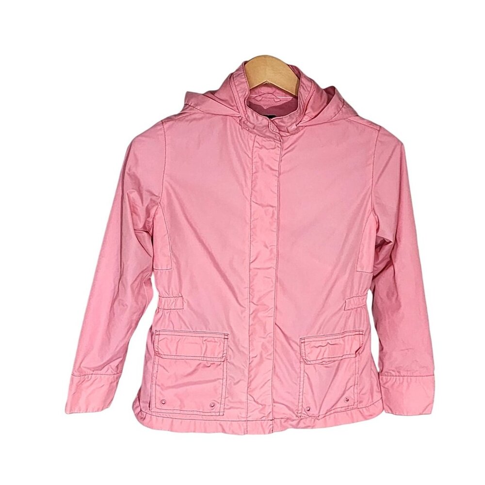 Gap Kids Girls Pink Hooded Lined Zip Up  Wind/Rain Jacket With Pockets - XL/12